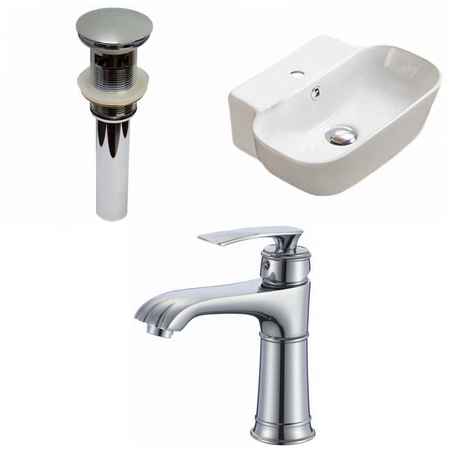 16.34-in. W Above Counter White Vessel Set For 1 Hole Center Faucet -  AMERICAN IMAGINATIONS, AI-33556